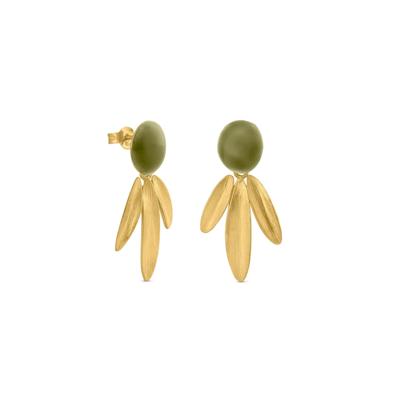 Pendientes hojas de olivo dorados Joid