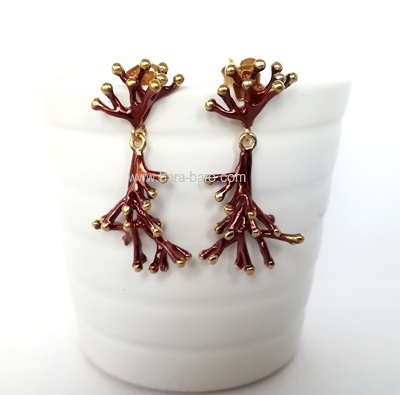 Pendientes dobles plata anemona