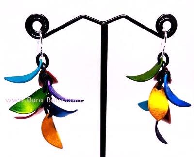 Pendientes pluma multicolor Oana 