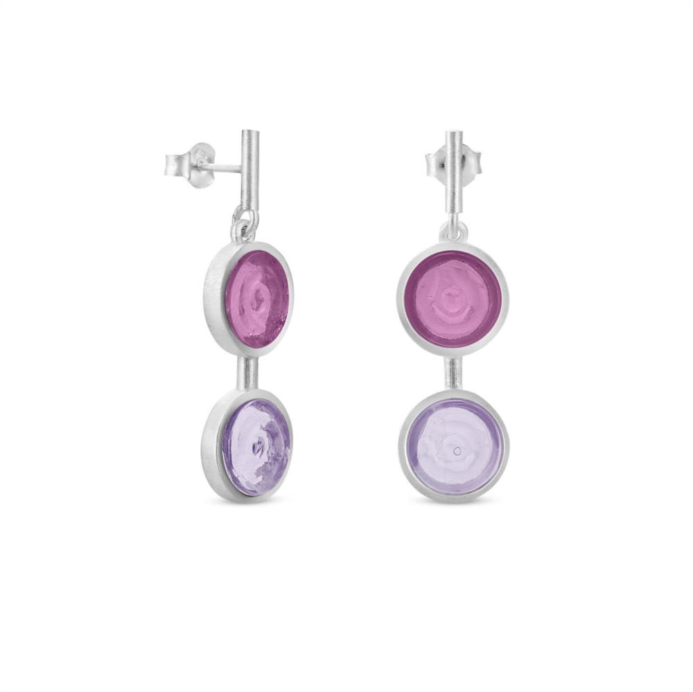 Pendientes dobles plata