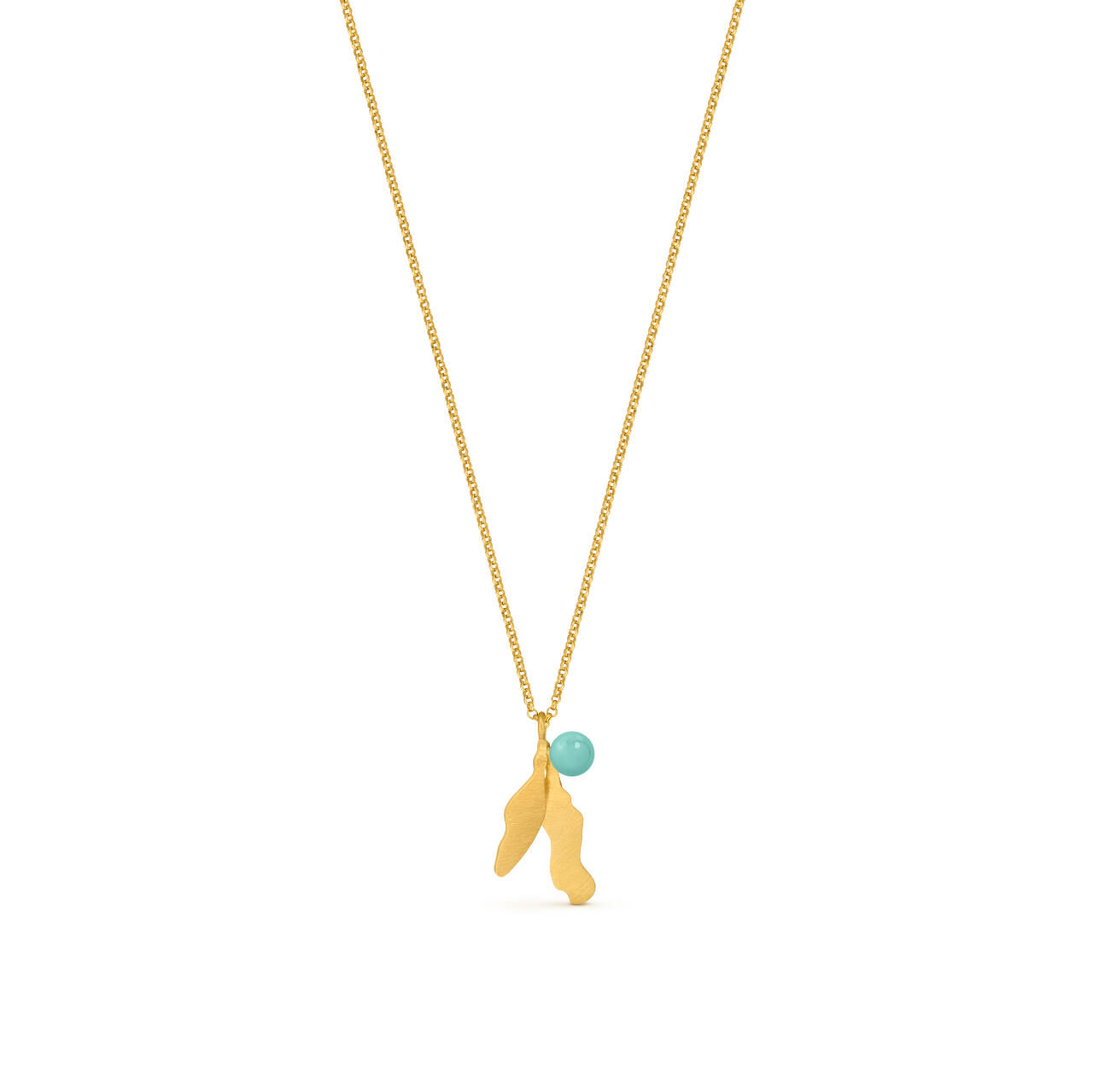 Colgante dorado con cristal de murano